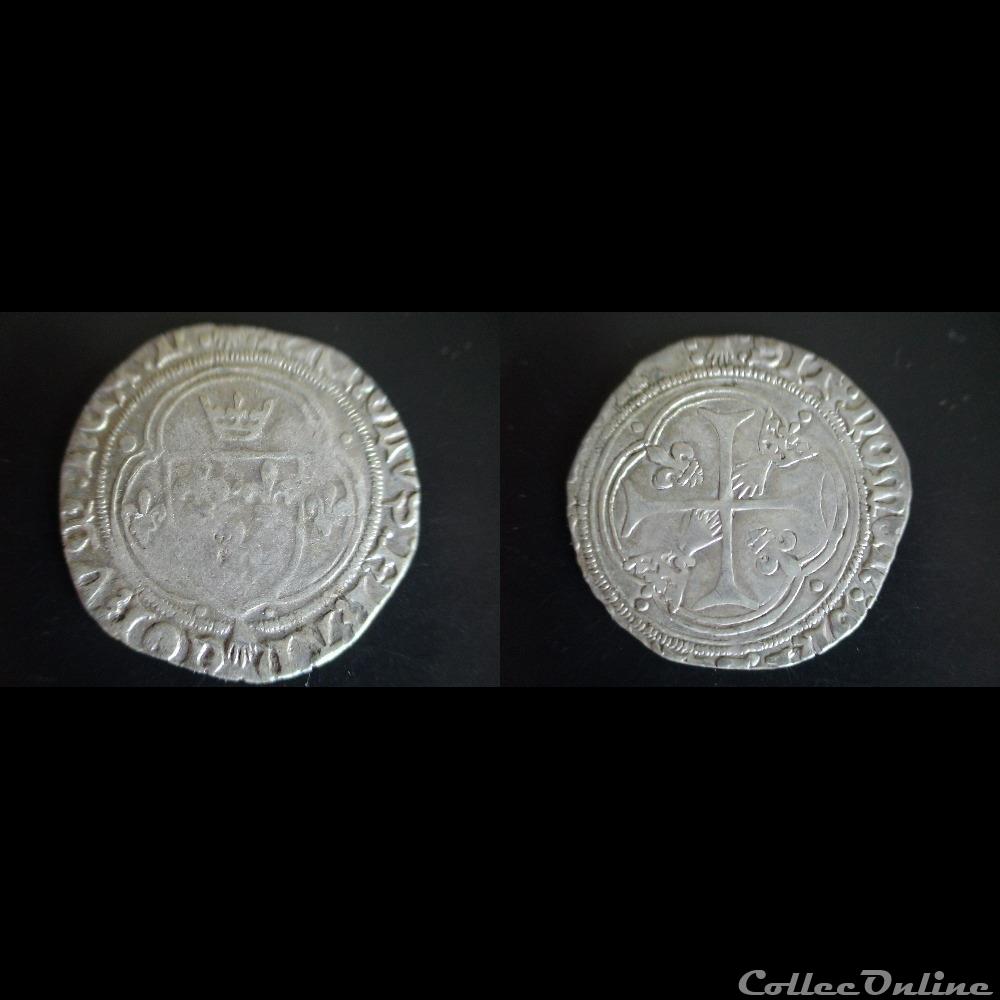 monnaie france royale blanc a la couronne charles viii 1491 1498 nantes
