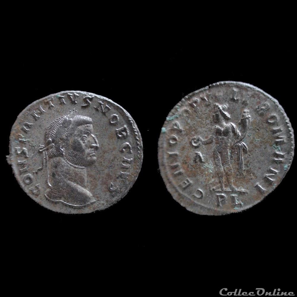 monnaies antiques romaines imperiales et republicaines follis constance i chlore 296 lyon pl a