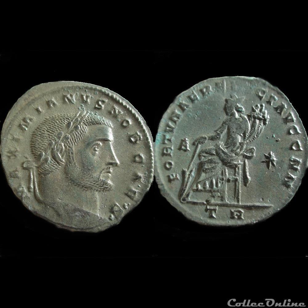 FOLLIS GALERE TREVES TR A/* monnaie antique av jc ap romaine follis galere treves tr a