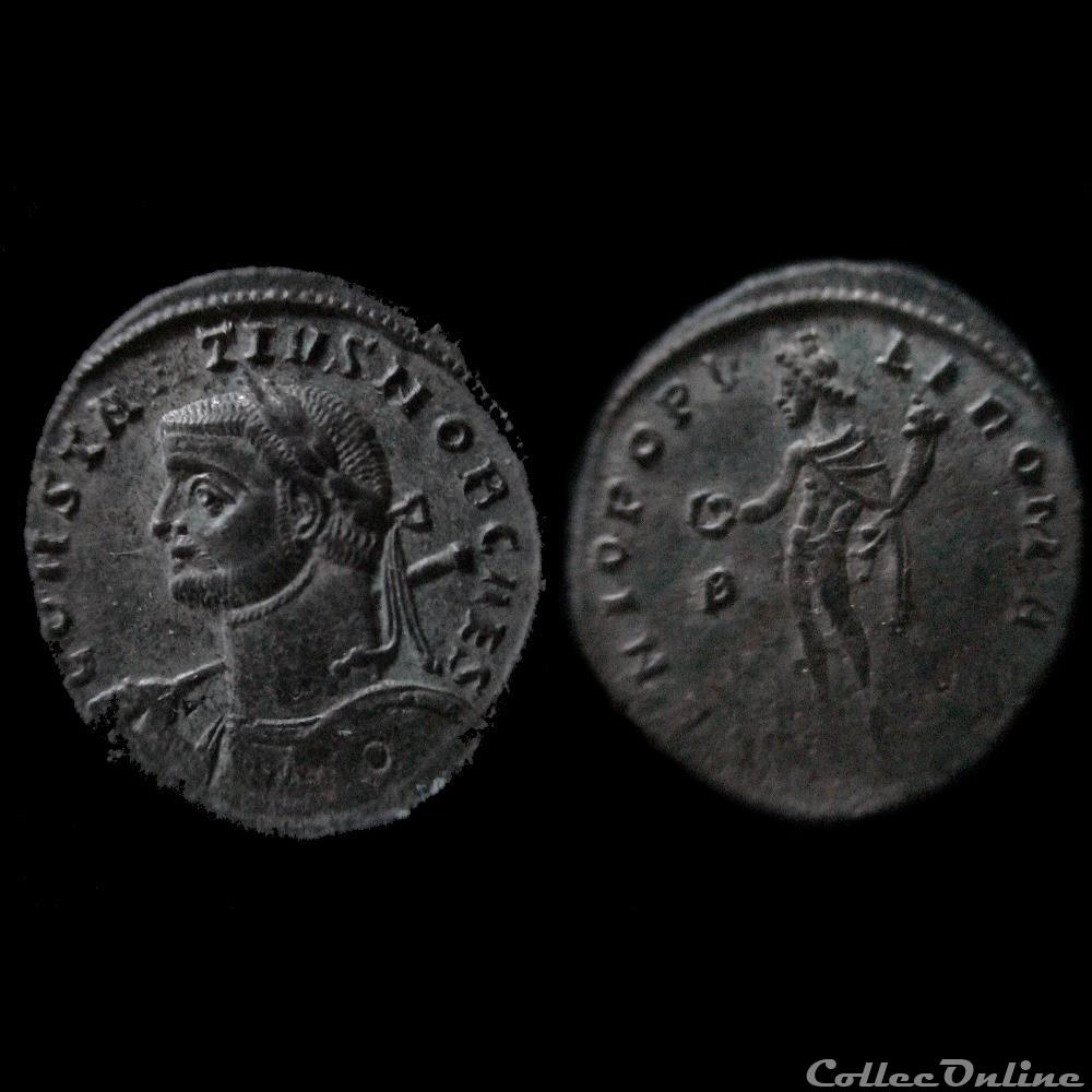FOLLIS CONSTANCE I CHLORE 296 LYON PL/B monnaie antique romaine follis constance i chlore 296 lyon pl b