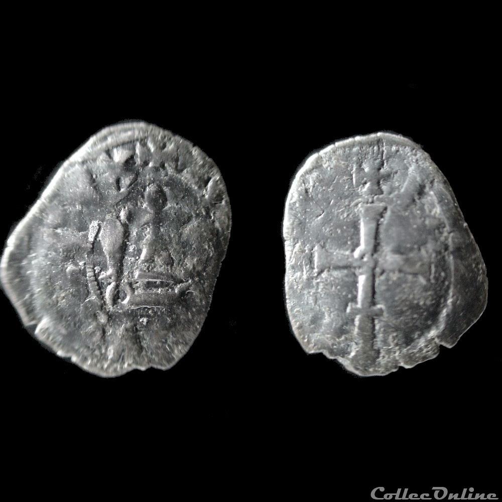 DENIER CHARLES DE BLOIS 1348 monnaie france feodale denier charles de blois 1348