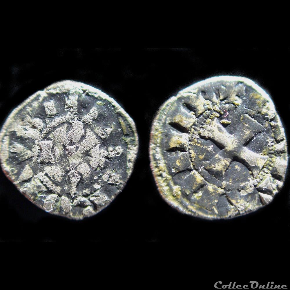 DENIER CHARLES DE BLOIS AVANT 1351 monnaie france feodale denier charles de blois avant 1351