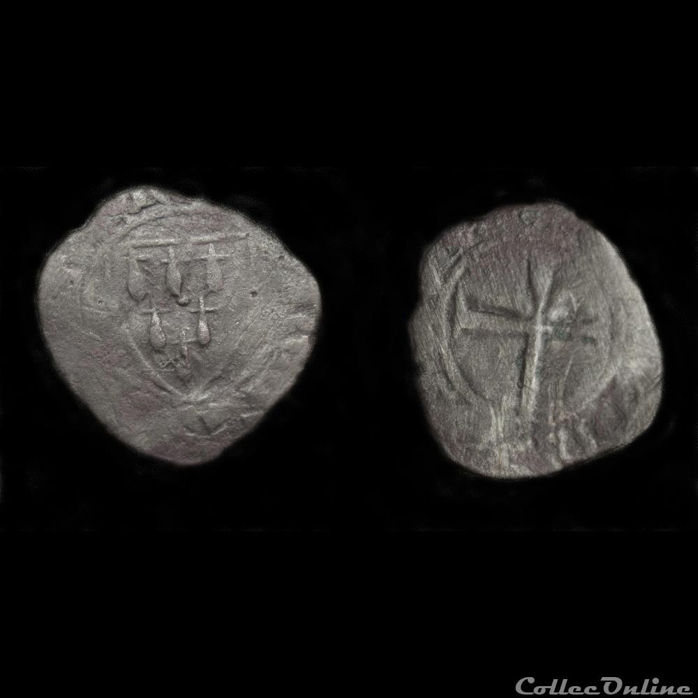 DENIER JEAN IV DE BRETAGNE NANTES monnaie france feodale denier jean iv de bretagne nantes