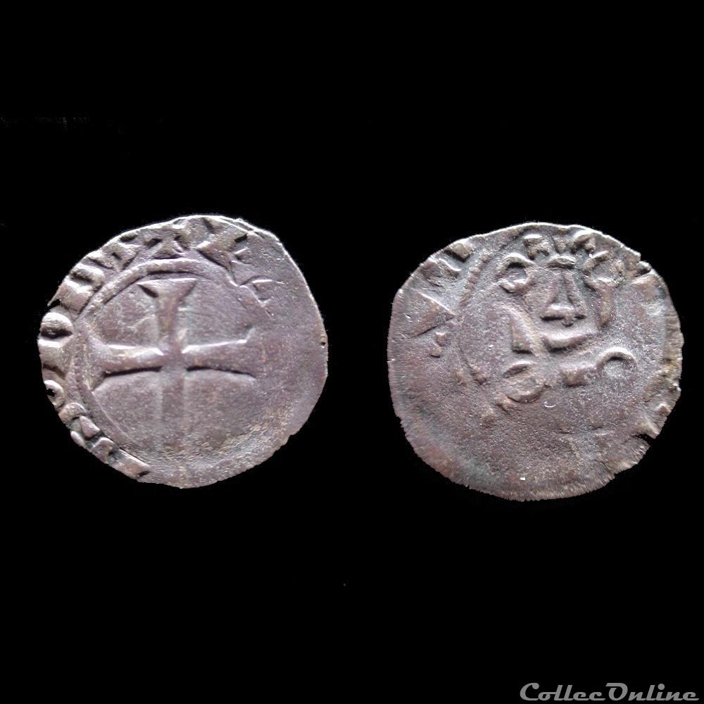 DENIER CHARLES DE BLOIS 1355 - 1356 2 monnaie france feodale denier charles de blois 1355 1356