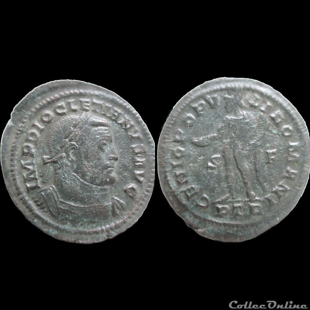 FOLLIS DIOCLETIEN 303 305 TREVES PTR S/F monnaie antique av jc a ap romaine follis diocletien 303 305 treves ptr s f