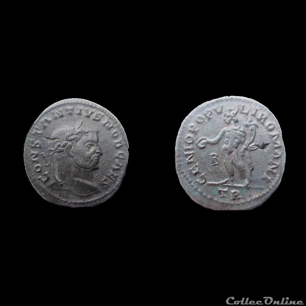 FOLLIS CONSTANCE I CHLORE TREVES TR/B monnaie antique av jc ap romaine follis constance i chlore treves tr b