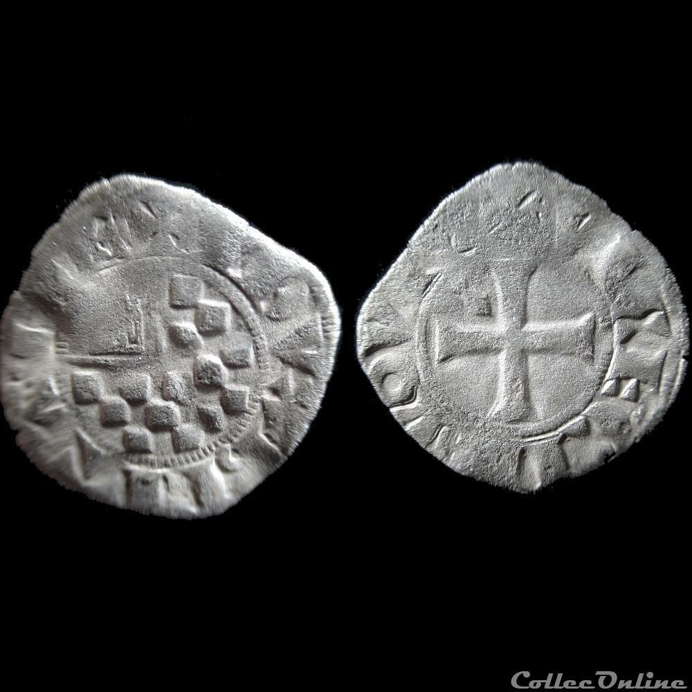 DENIER JEAN III ET ISABELLE DE CASTILLE 1317 LIMOGES monnaie france feodale denier jean iii et isabelle de castille 1317 limoges