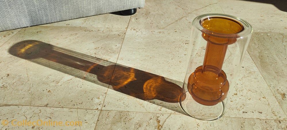 art antiquites verrerie verre vase bensimon soliflore verre bicolore orange