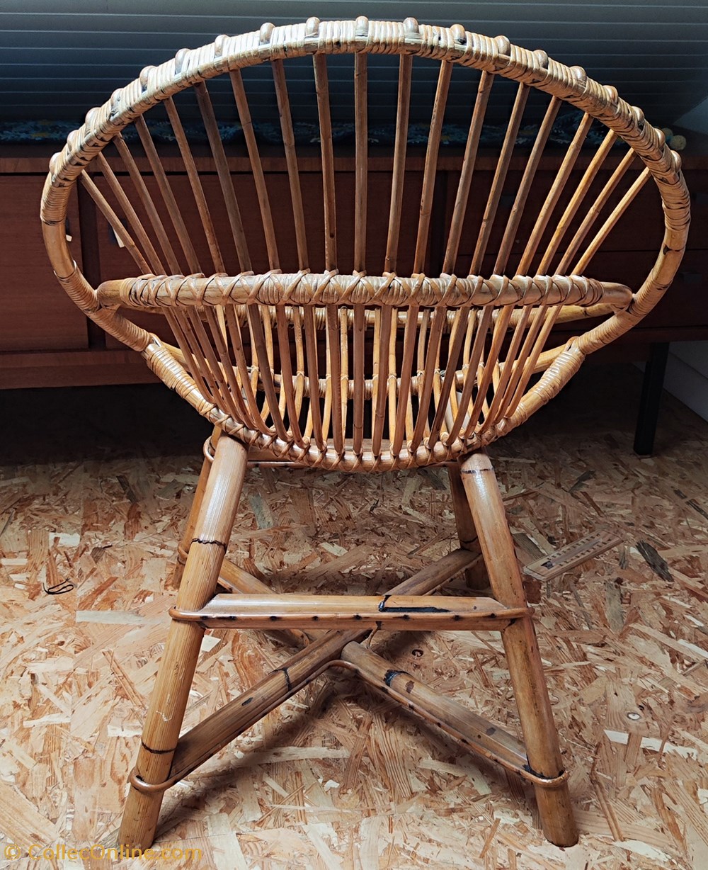 art antiquites meubles siege fauteuil en bambou annees 60s