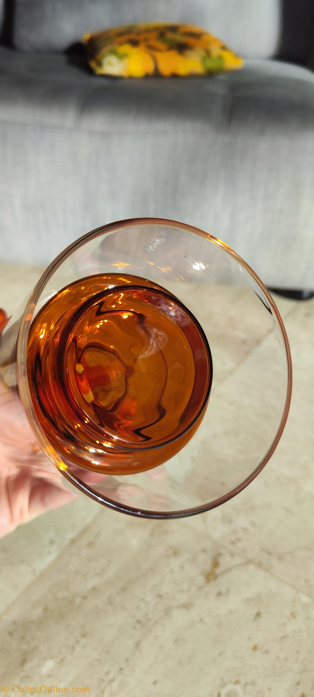 art antiquites verrerie verre vase bensimon soliflore verre bicolore orange