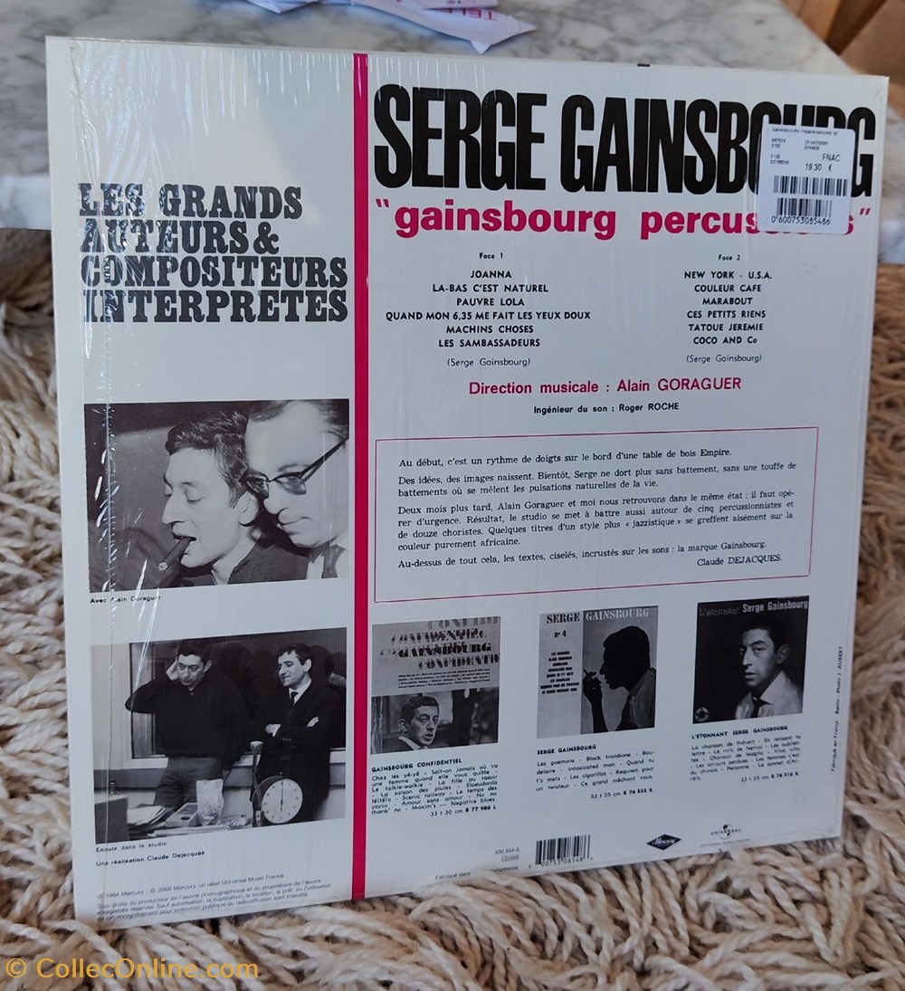 Serge Gainsbourg - Gainsbourg percussions musique instruments disques vinyles serge gainsbourg gainsbourg percussions
