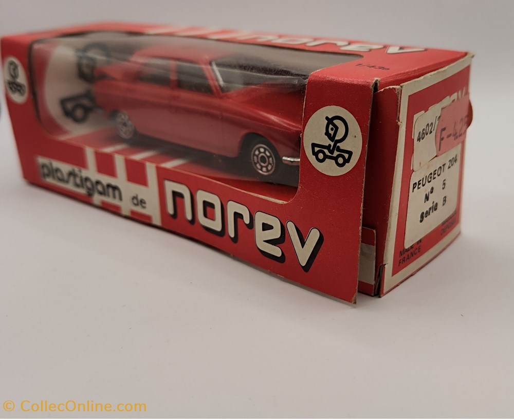 modeles reduits voitures norev plastigam peugeot 204 rouge