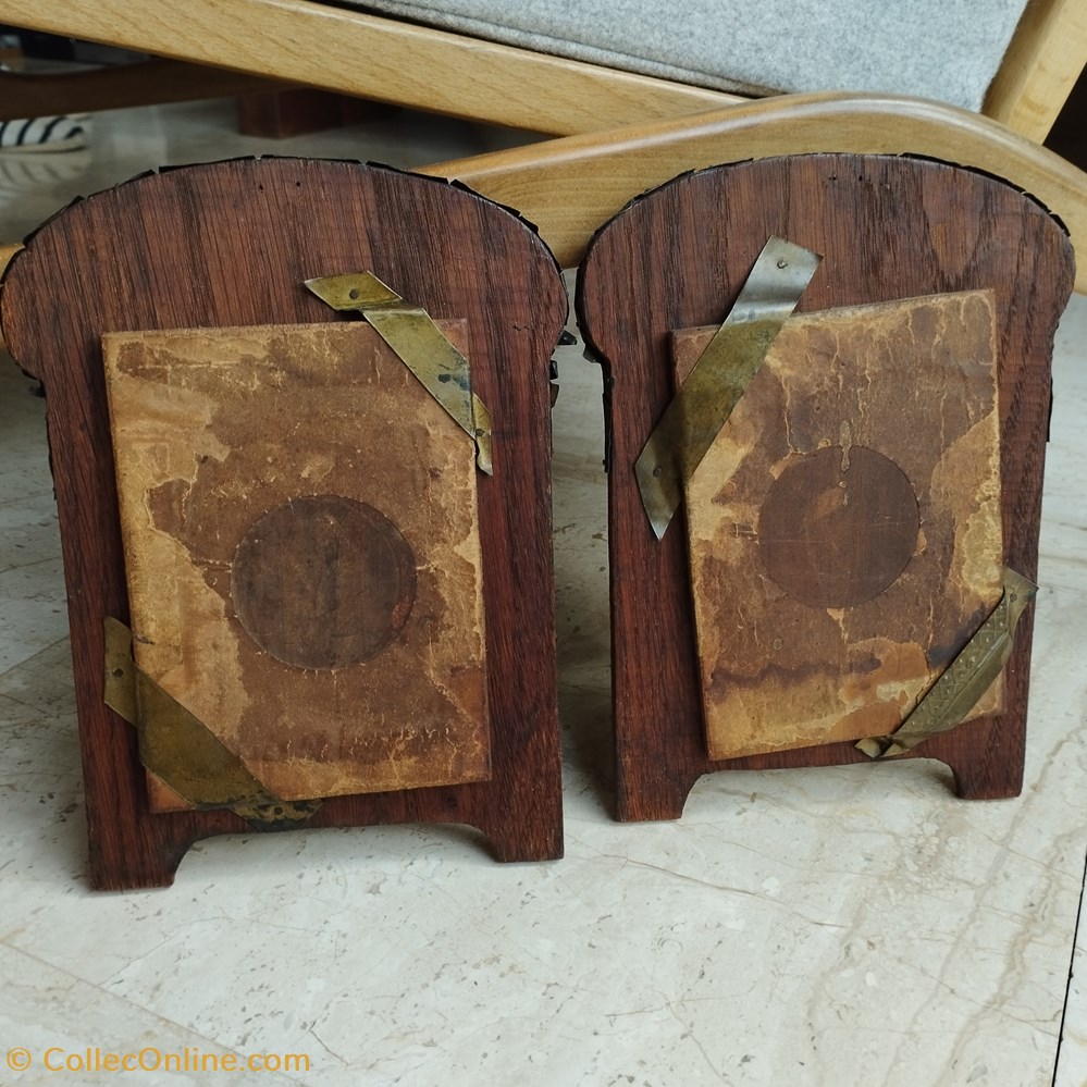 Peinture - Miniatures époque art nouveau encadrées couple 5 antiquites peintures dessins peinture miniatures epoque art nouveau encadrees couple