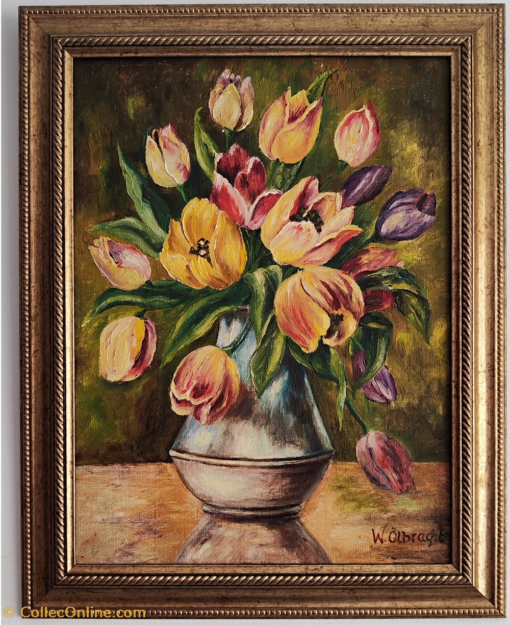 art antiquites peintures dessins 1976 les tulipes