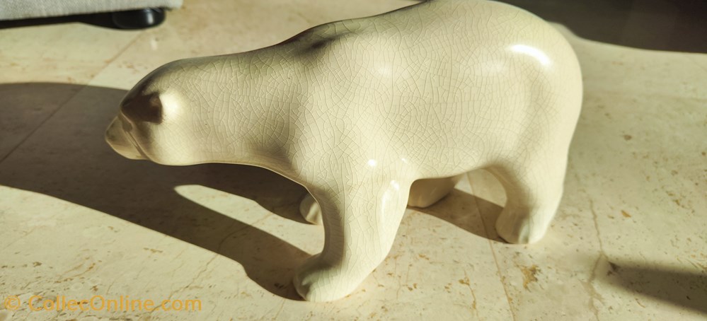 art antiquites ceramiques poteries ceramique craquele naturalisme ours l v ceram