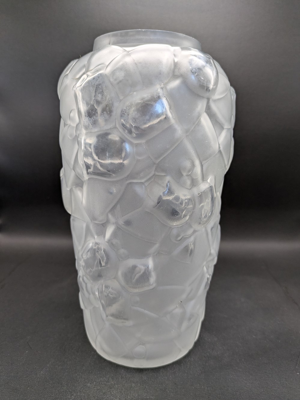 art antiquites verre moule presse vase andre hunebelle campanules