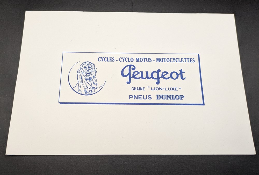documents anciens affiches publicite buvard peugeot cycles