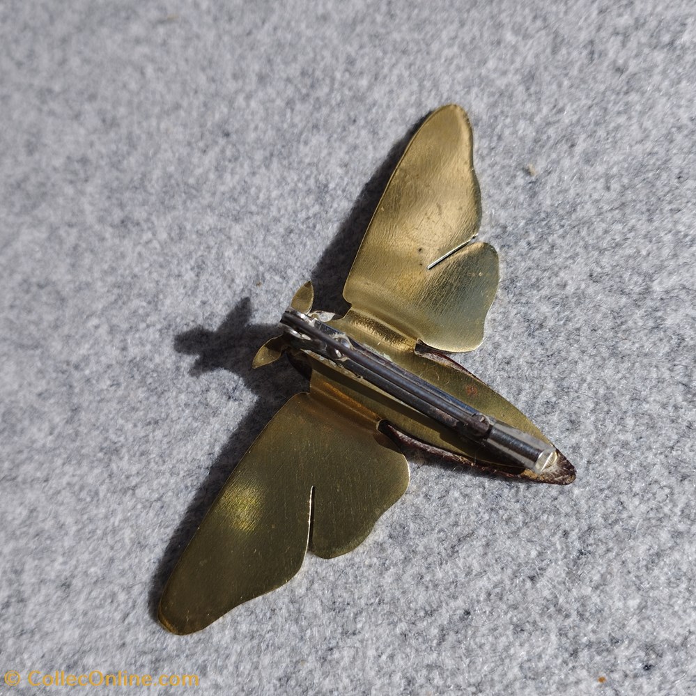 bijoux horlogerie metal laiton broche art deco papillon de nuit