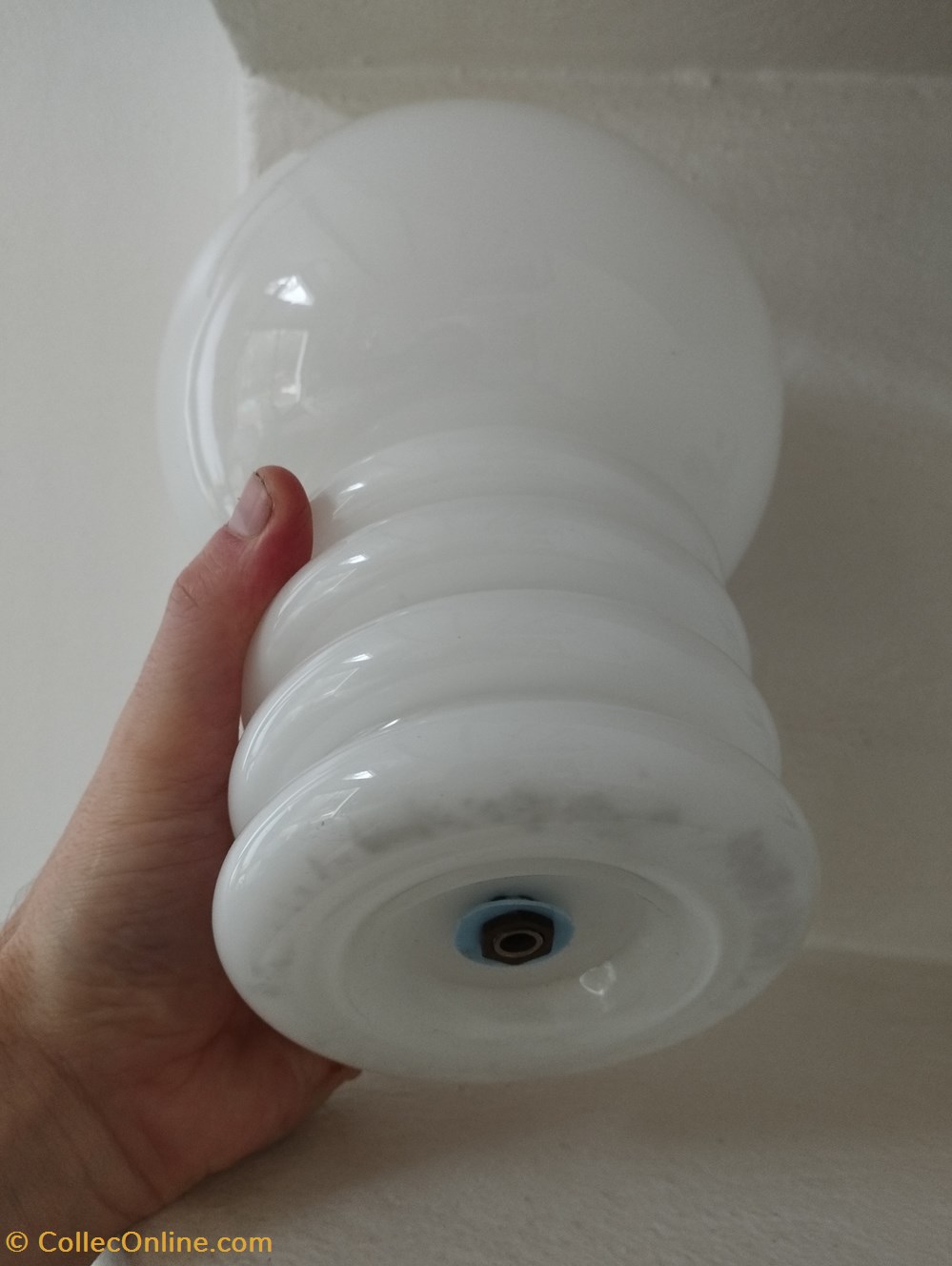 Verre opalin - Lampe ressort 3 art antiquites verrerie verre opalin lampe ressort