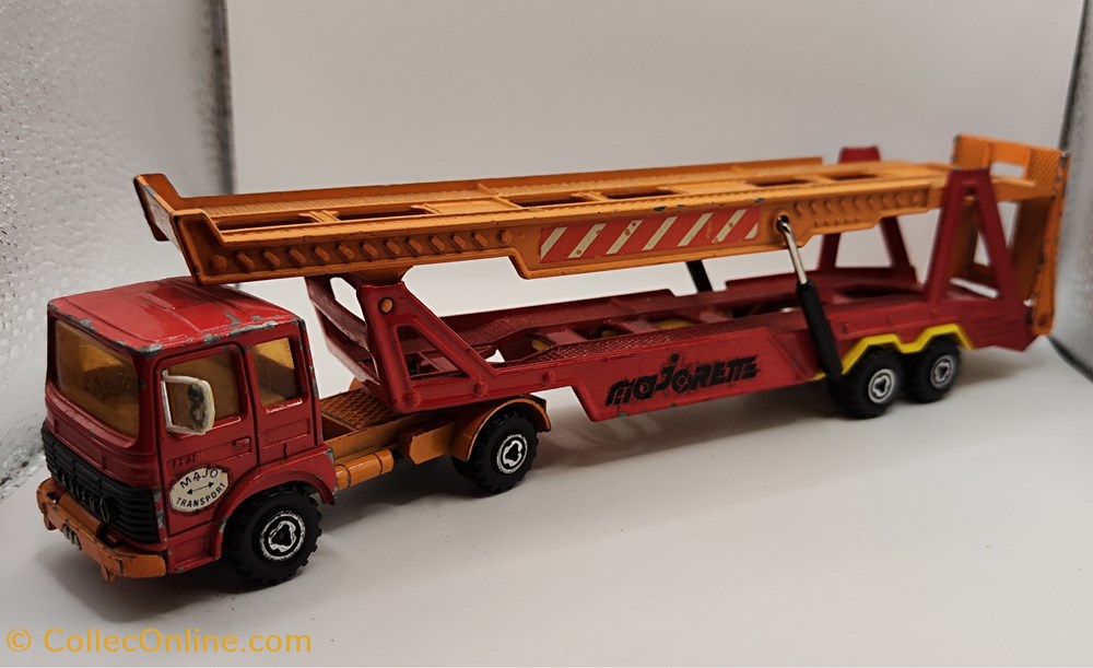 Majorette 3000 - Semi porte voiture rouge modeles reduits voitures majorette 3000 semi porte voiture rouge