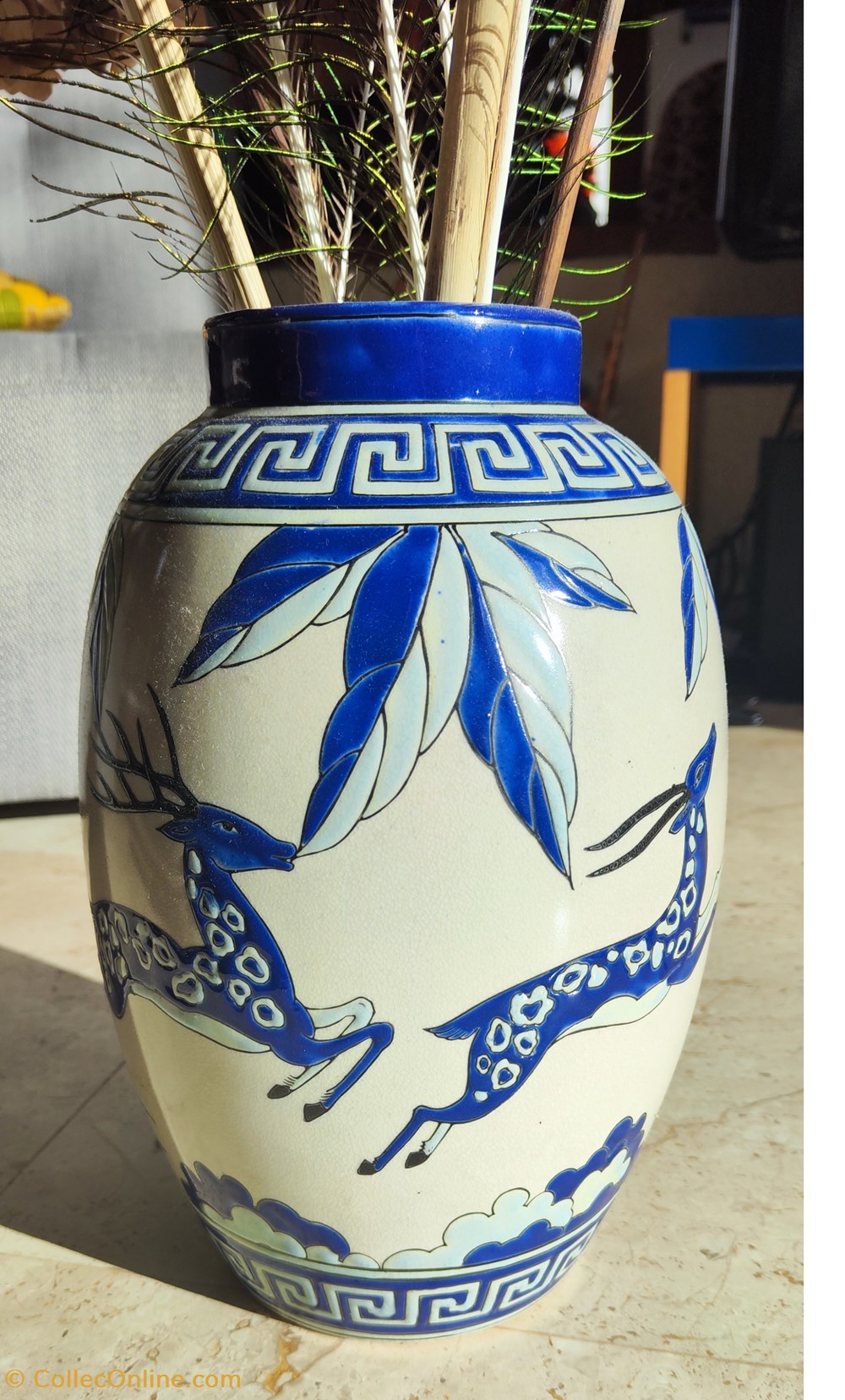 art antiquites ceramiques poteries ceramique vase keralouve antilopes