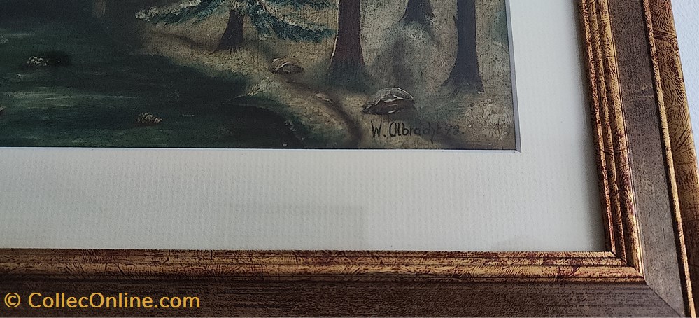 art antiquites peintures dessins 1978 le pont enneige sur la riviere