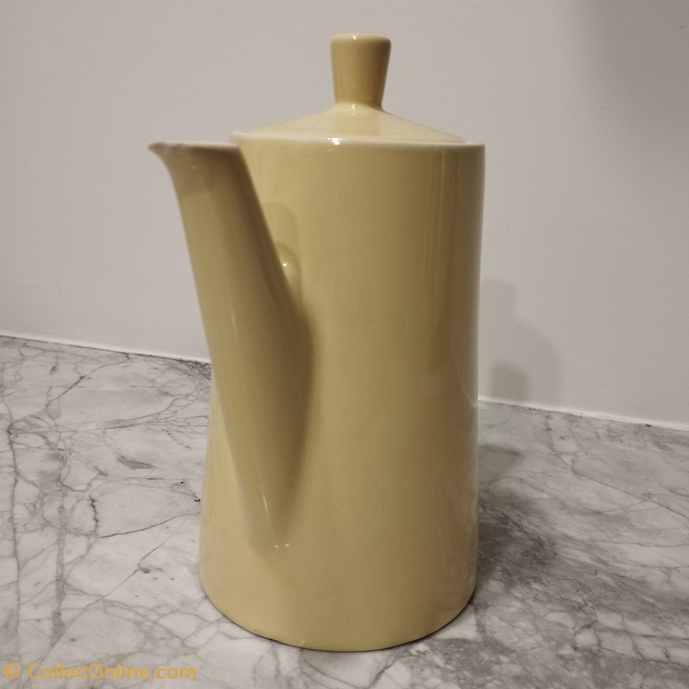 art antiquites ceramiques poteries ceramique theiere jaune vintage