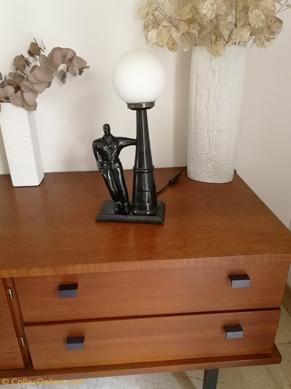 art antiquites meubles meuble enfilade en teck annees 60 pieds metal noir