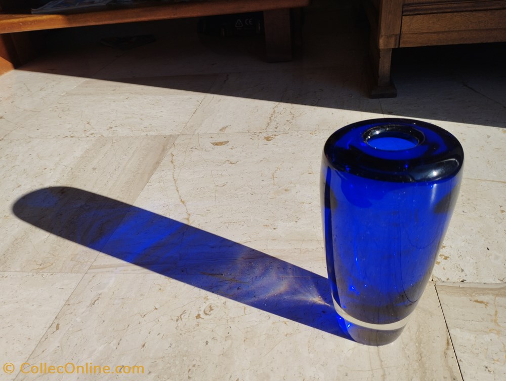 Verre - Vase Suéde bleu cobalt art antiquites verrerie verre vase suede bleu cobalt