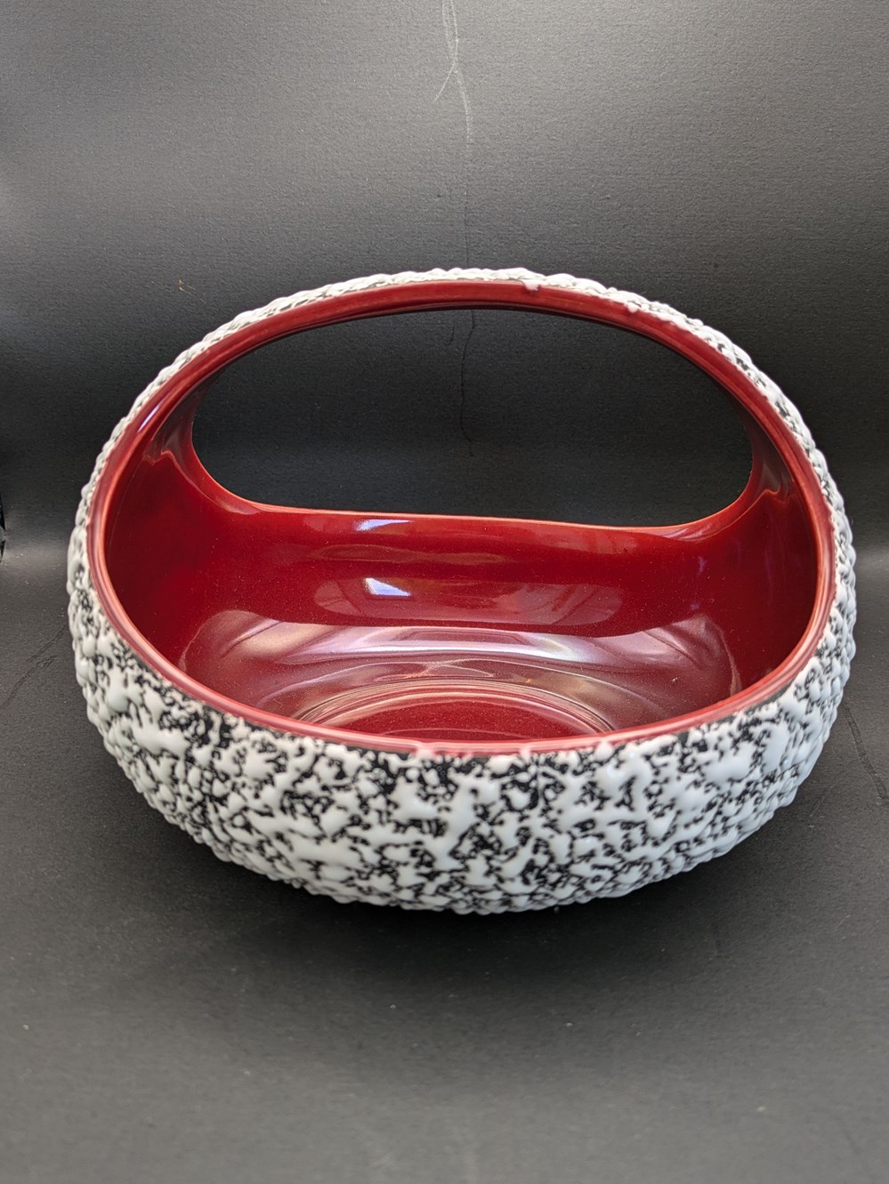 Céramique crispée - Vide poche Paul Millet Sèvres rouge art antiquites ceramique crispee vide poche paul millet sevres rouge