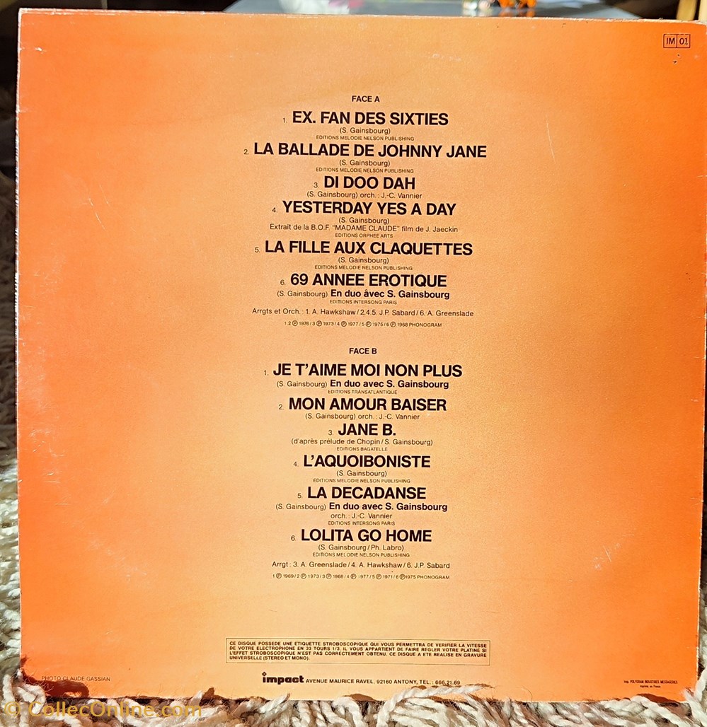 musique instruments disques vinyles jane birkin enregistrements originaux
