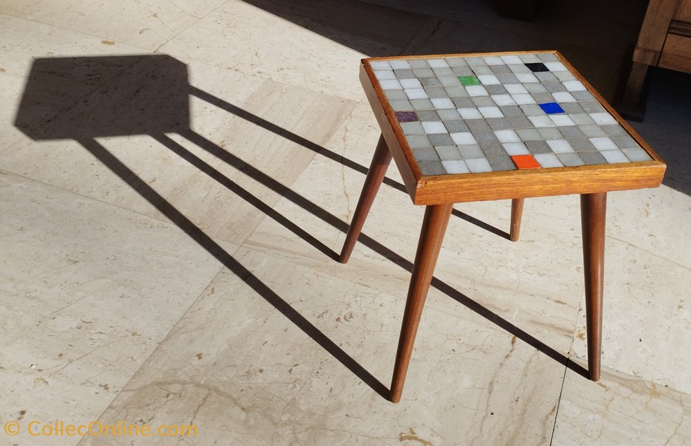 Meuble d'appoint - Table basse d'appoint bois de teck et mosaique art antiquites meubles meuble appoint table basse appoint bois de teck et mosaique