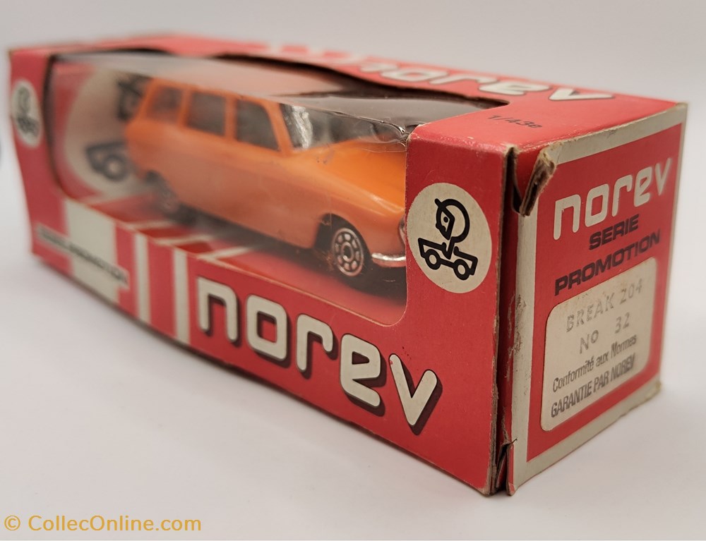 Norev Plastigam - Peugeot 204 break orange modeles reduits voitures norev plastigam peugeot 204 break orange
