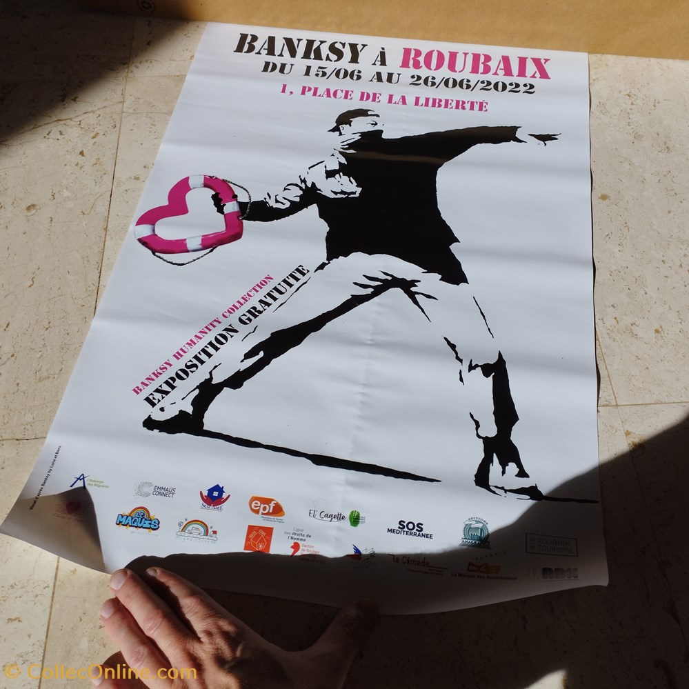 Affiche - Banksy Humanité Collection rat Roubaix 5 documents anciens affiches affiche banksy humanite collection rat roubaix