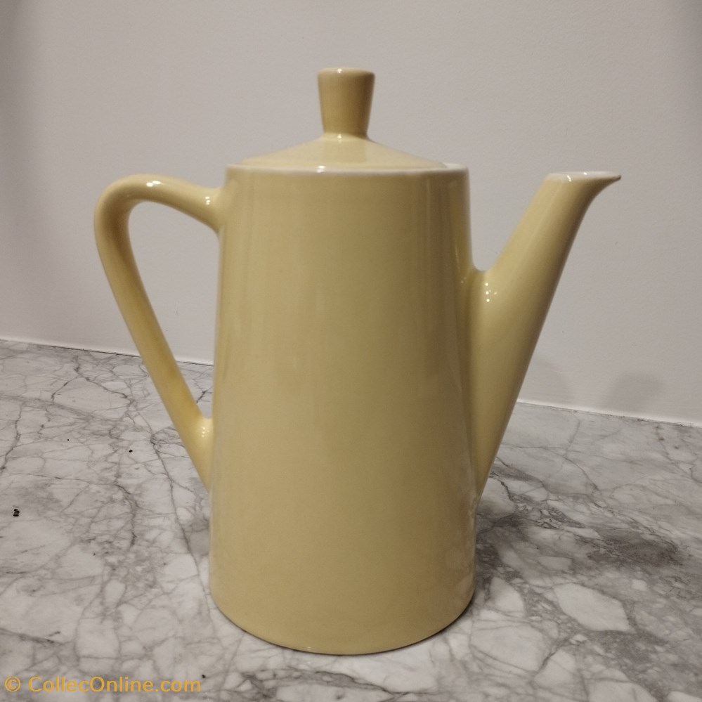 art antiquites ceramiques poteries ceramique theiere jaune vintage