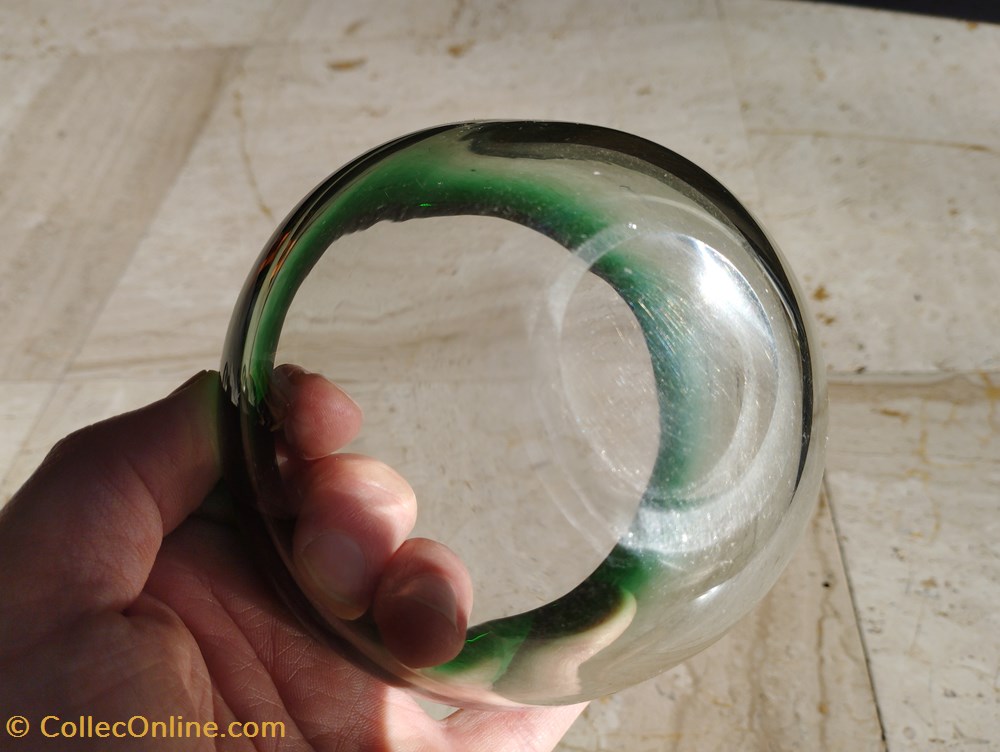 Verre Murano - Bol en verre bicolore vert et transparent 3 art antiquites verrerie verre murano bol en verre bicolore vert et transparent