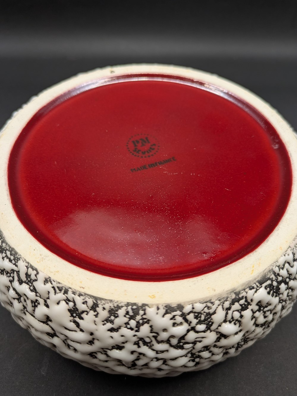 Céramique crispée - vide poche Paul Millet Sèvres sang de boeuf art antiquites ceramique crispee vide poche paul millet sevres sang de boeuf
