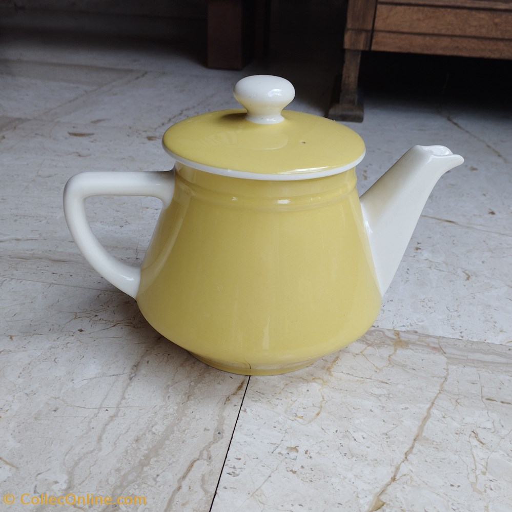 art antiquites ceramiques poteries ceramique theiere villeroy boch jaune