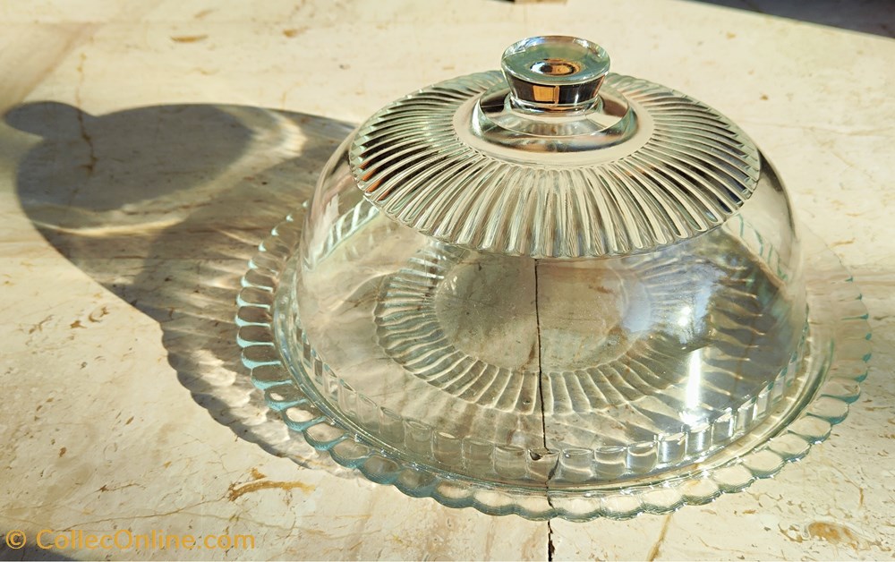 Verre - Cloche à fromage sur plat art antiquites verre cloche a fromage sur plat