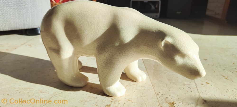 art antiquites ceramiques poteries ceramique craquele naturalisme ours l v ceram