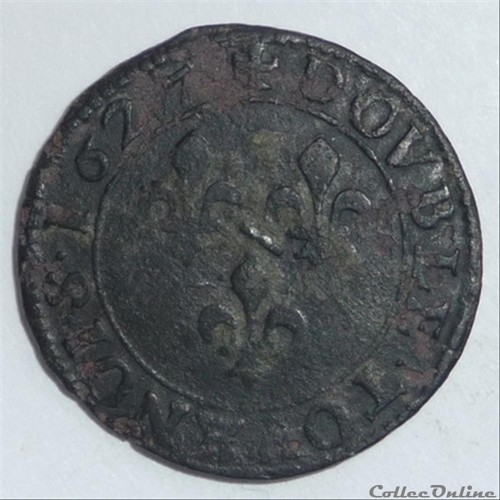Marie de Montpensier (1608-1627). Double tournois monnaies france feodales marie de montpensier 1608 1627 double tournois