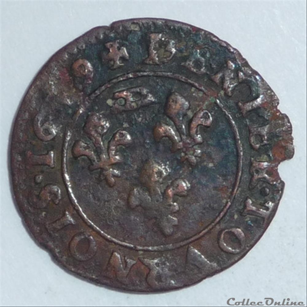 Gaston d'Orléans (1627-1650). Denier tournois monnaie france feodale gaston orleans 1627 1650 denier tournois