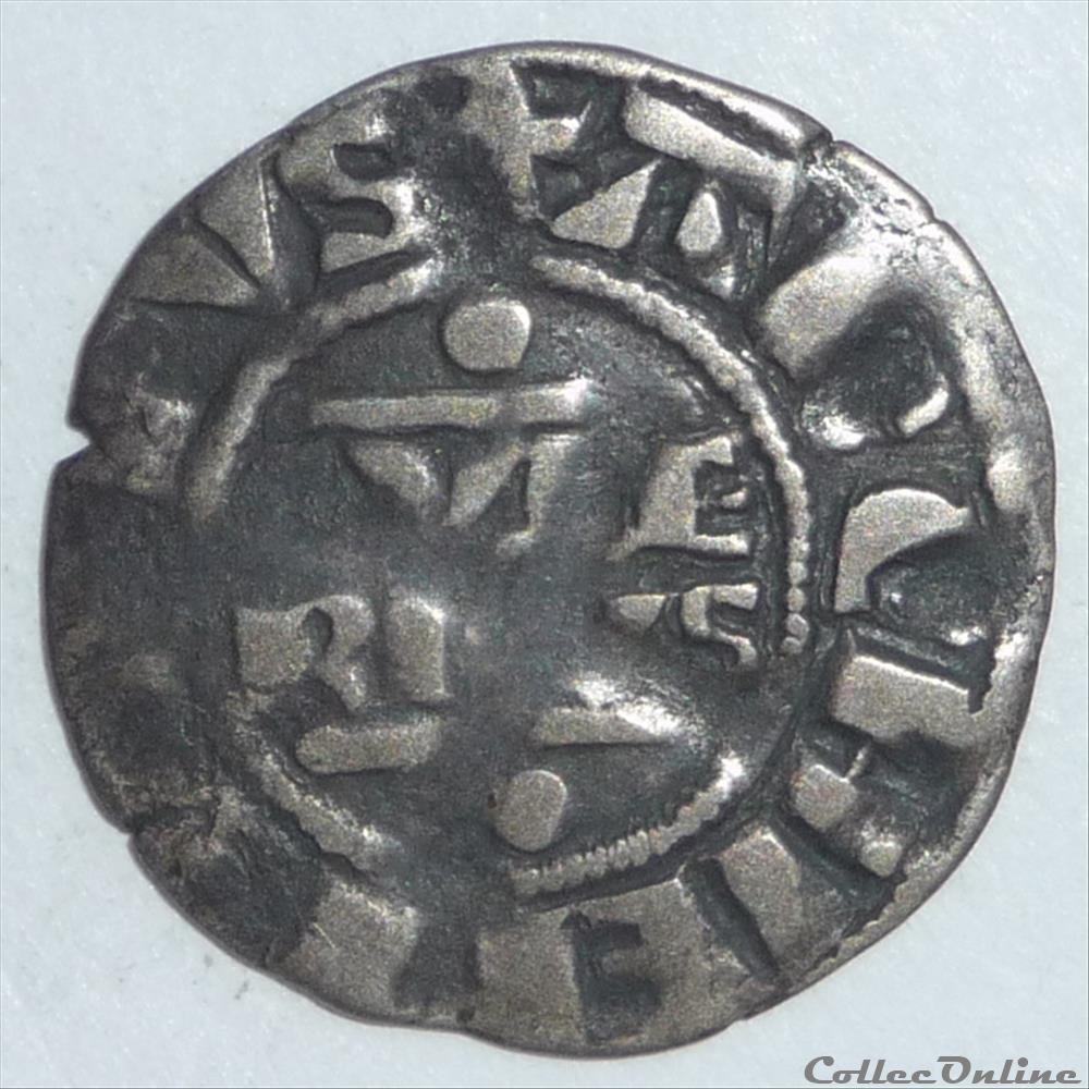 Guillaume 1er (1176-1202). Denier monnaie france feodale guillaume 1er 1176 1202 denier