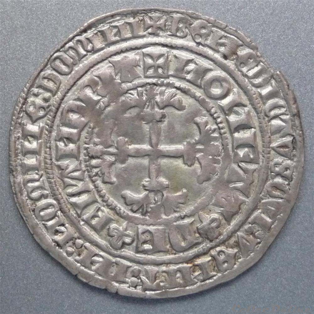 Louis II de Male (1346-1384) - Double gros dit botdrager monnaie france feodale louis ii de male 1346 1384 double gros dit botdrager