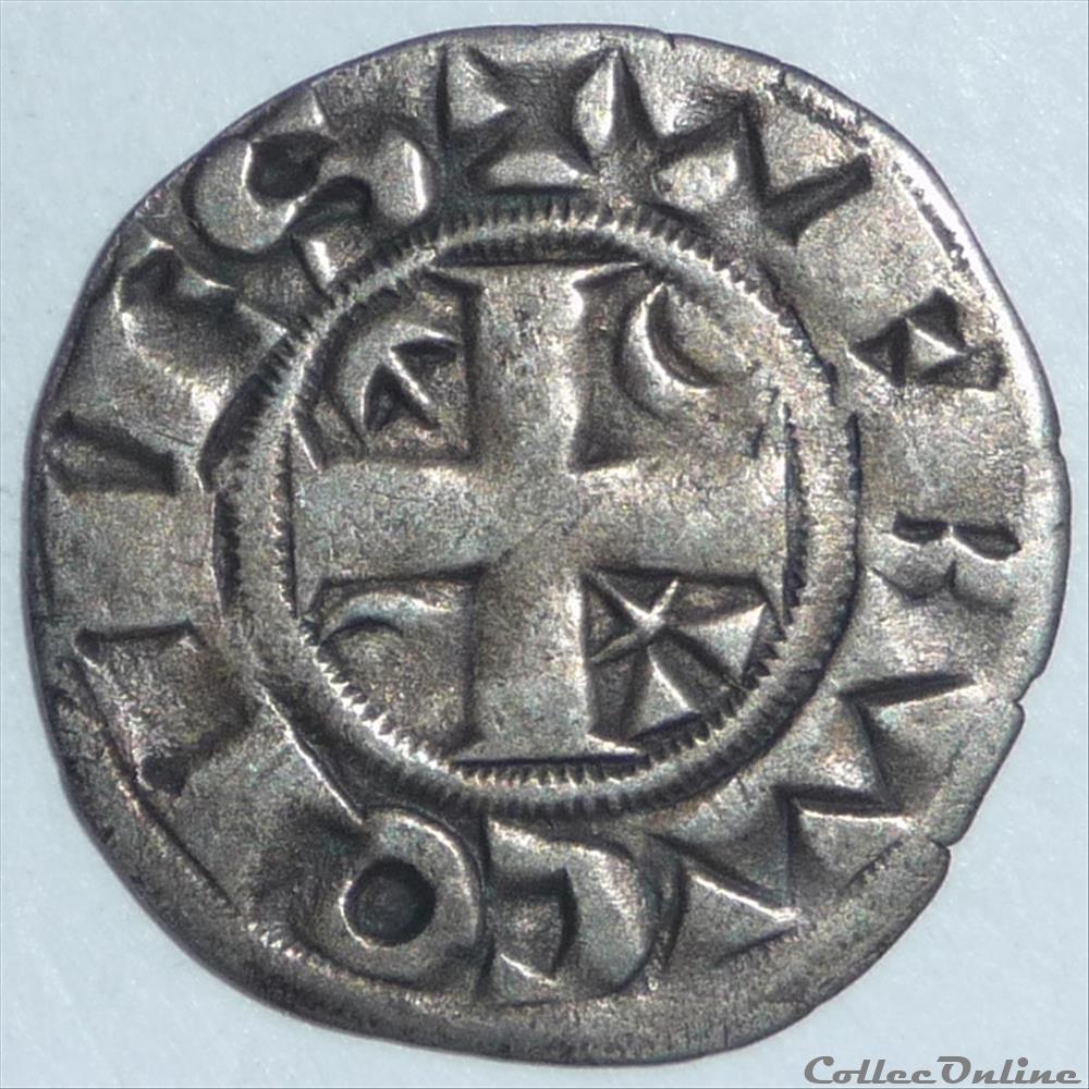 Thibaut IV (1201-1253). Denier monnaie france feodale thibaut iv 1201 1253 denier
