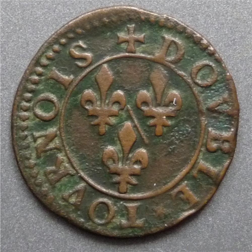 François de Bourbon-Conti (1605-1614). Double tournois monnaie france feodale francois de bourbon conti 1605 1614 double tournois
