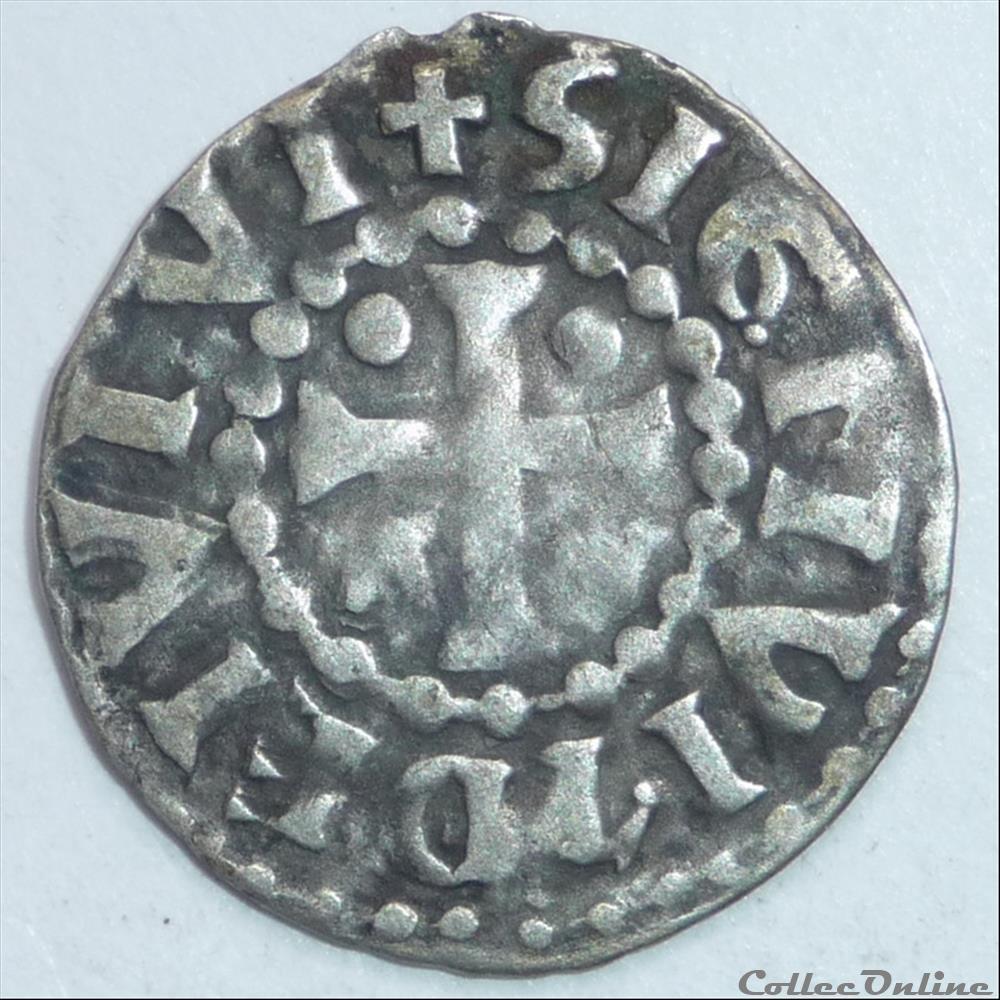 Type Herbert immobilisé ( XIIème siècle). Denier monnaie france feodale type herbert immobilise xiieme siecle denier