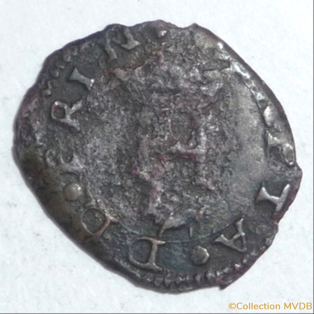 Anonyme. Imitation du Liard à l' H de Henri II de Béarn. monnaies europe medievale france feodales anonyme imitation du liard a h de henri ii de bearn