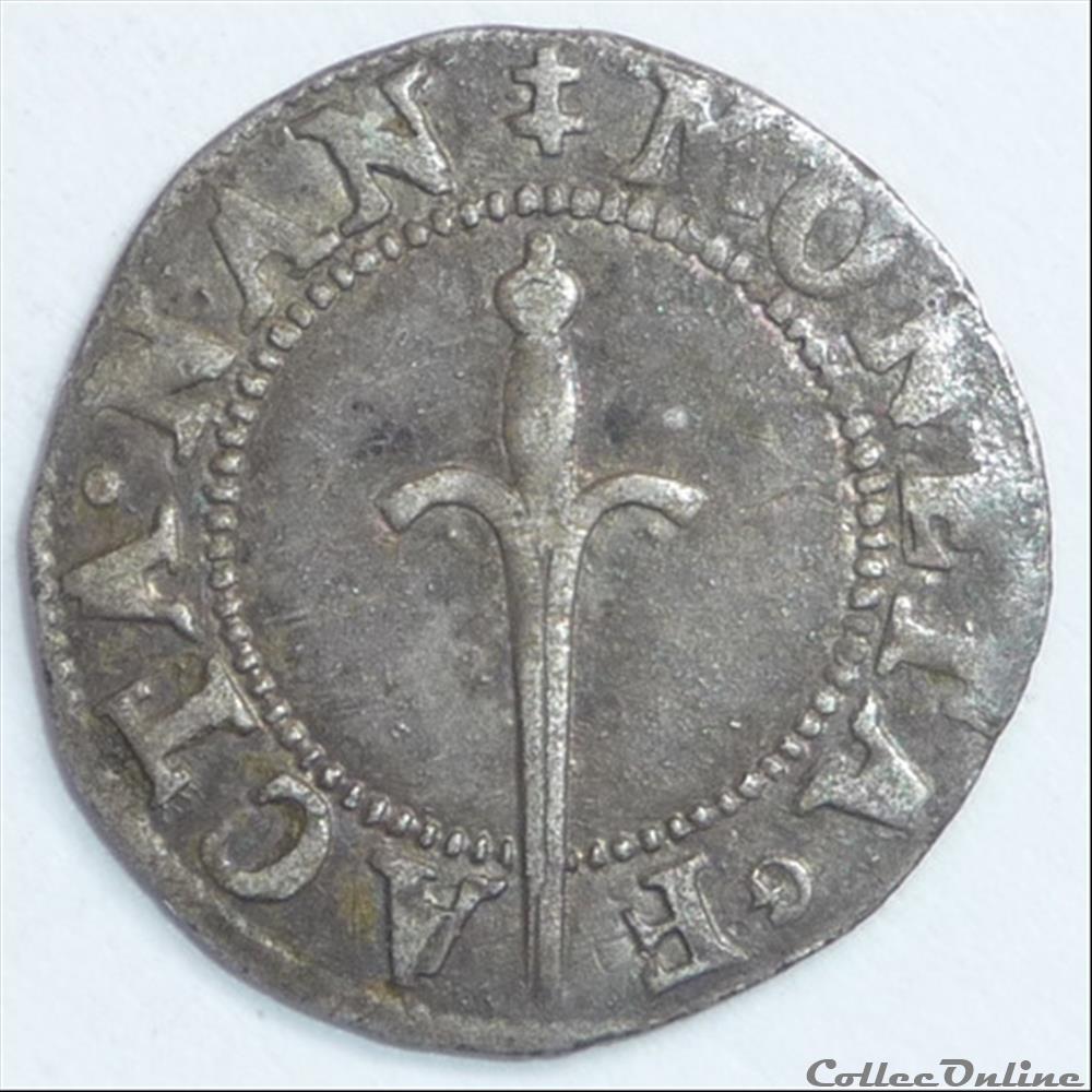 Charles III (1545-1603). Sol ou carolus monnaie france feodale charles iii 1545 1603 sol ou carolus