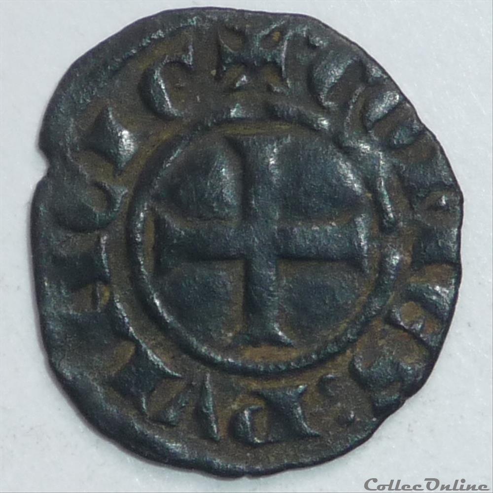 Charles 1er d' Anjou (1246-1285). Obole coronat monnaies europe medievale france feodales charles 1er anjou 1246 1285 obole coronat